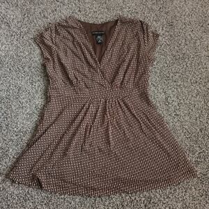 New York Co Vintage Y2K 2000s Earthtone Polka Dot Top Shirt Medium Princess